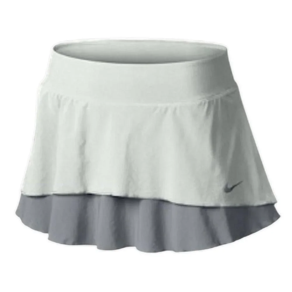 Nike women's dri fit grey two tone layered flouncy woven high rise skort size S